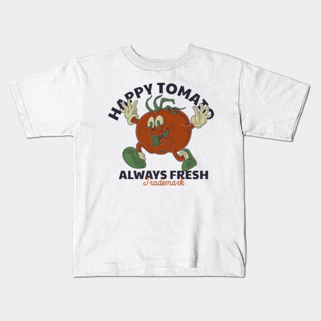 Happy tomato always fresh Kids T-Shirt by myvintagespace